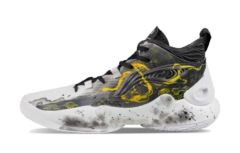 LiNing YuShuai 18 Cushioned Slip-Resistant Abrasion-Resistant Mid-Top Basketball Shoes Men's White Gray