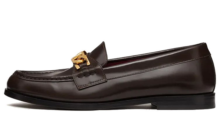 Valentino VLogo Chain Almond Toe Slip On Loafers