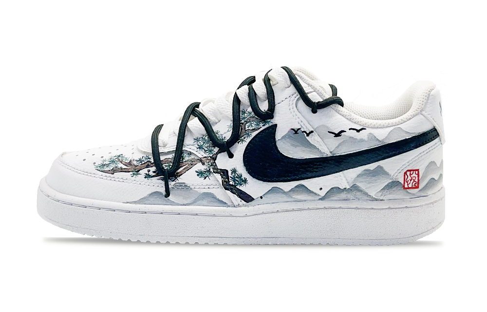 Nike Court Vision 1 Anti-Slip Wear-Resistant Low-Top Skateboard Shoes Men's White