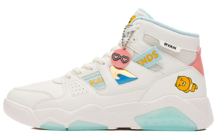 361° Anti-Slip Wear-Resistant High-Top Skateboard Shoes Women's White Yellow Green