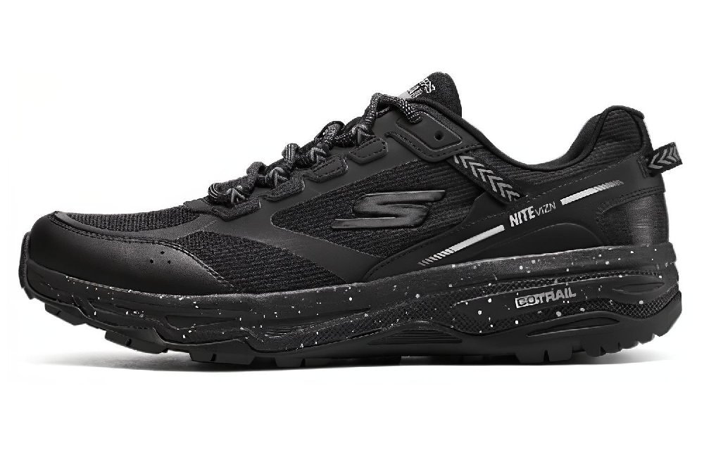 Skechers Cushioning Wear-Resistant Low-Top Running Shoes Men's All Black