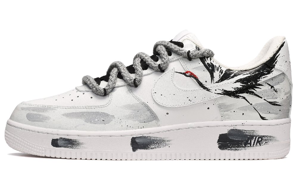 Nike Air Force 1 Skateboard Shoes Men Low-Top Black White Gray