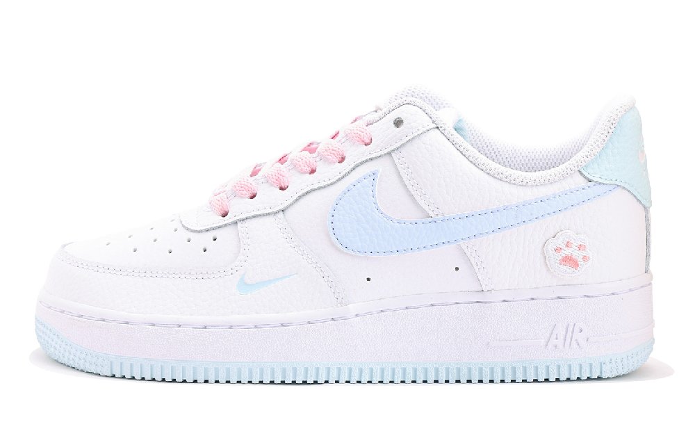 Nike Air Force 1 Anti Slip Wear Resistant Low Top Skateboard Shoes Women's White Blue