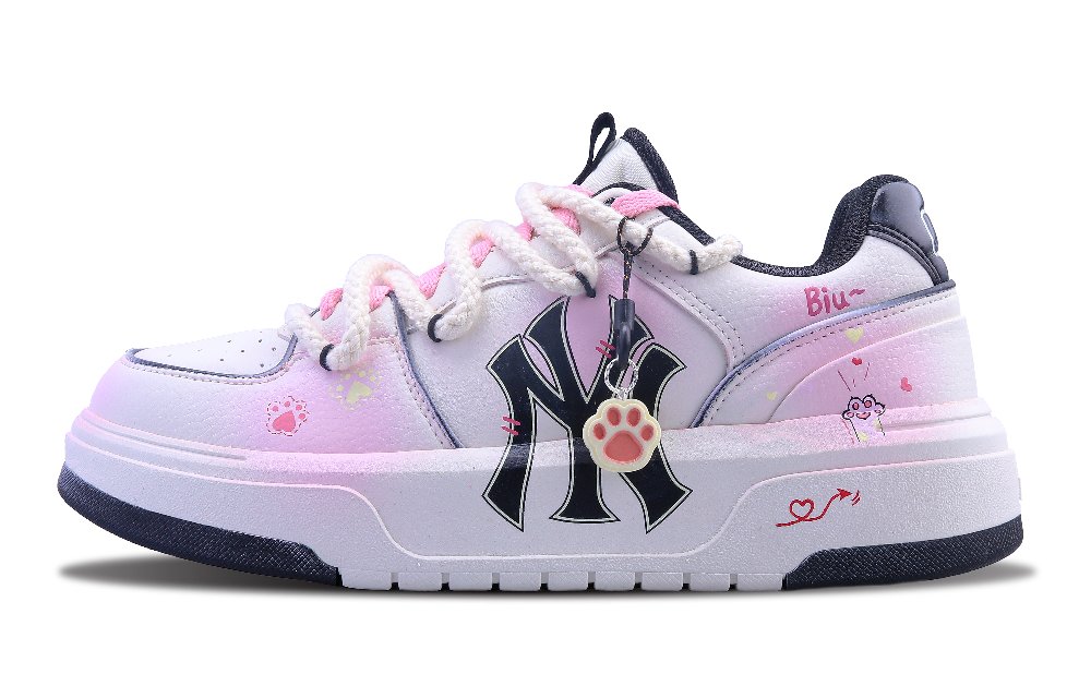 MLB Chunky Liner Mu-Sweetheart Cat Paw Anti-Slip Wear-Resistant Low-Top Skateboard Shoes Women's Pink