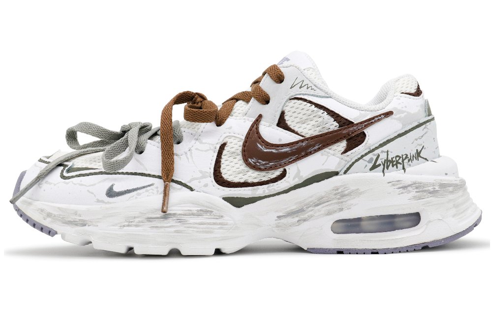 Nike Air Max Fusion Anti-Slip Wear-Resistant Low-Top Running Shoes Women's White Gray