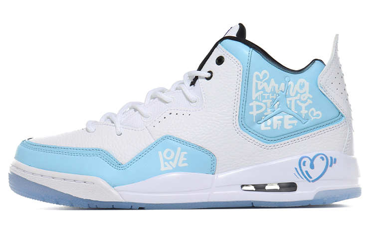 Jordan Courtside 23 Slip-Resistant Mid-Top Vintage Basketball Shoes GS Blue White