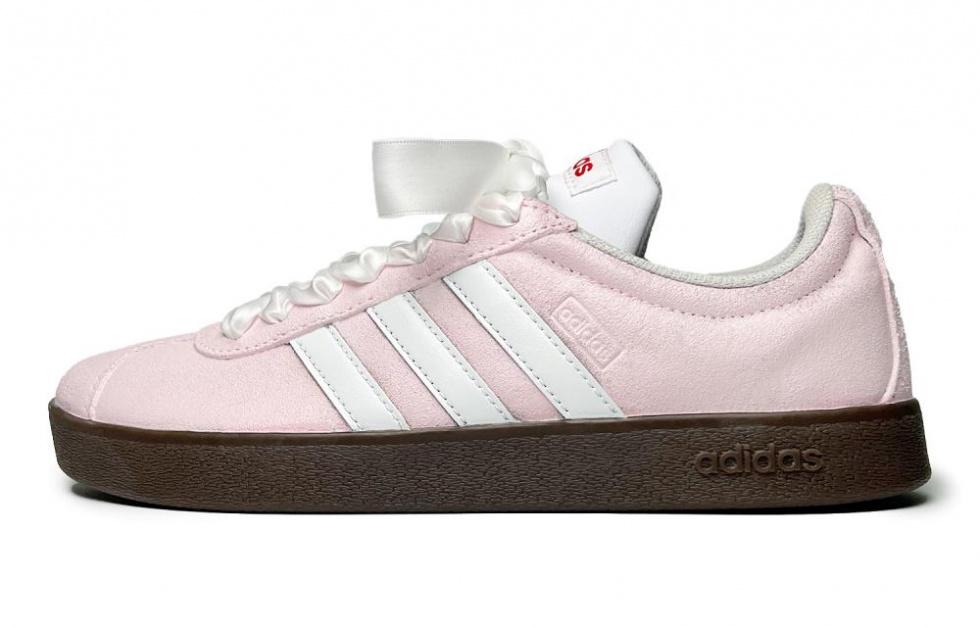 Adidas Neo Vl Court Cherry Blossom Summer Rain Low-Top Skateboard Shoes Unisex Pink White