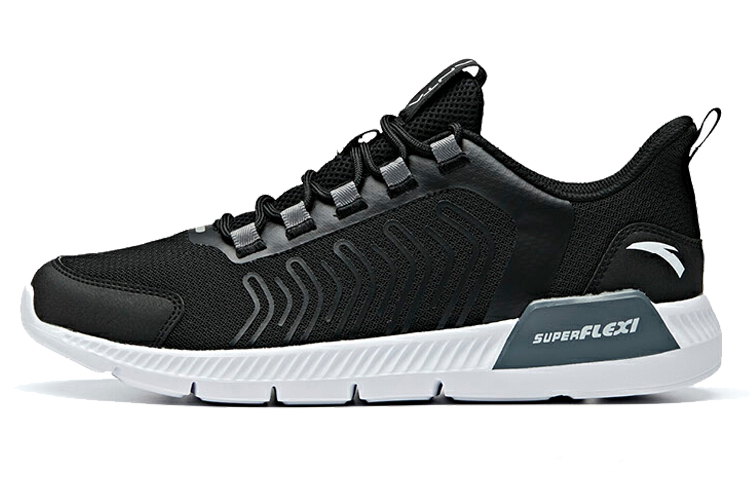 Anta Cushioning, Slip Resistant, Lightweight, Breathable Low Top Running Shoes Men's Black White
