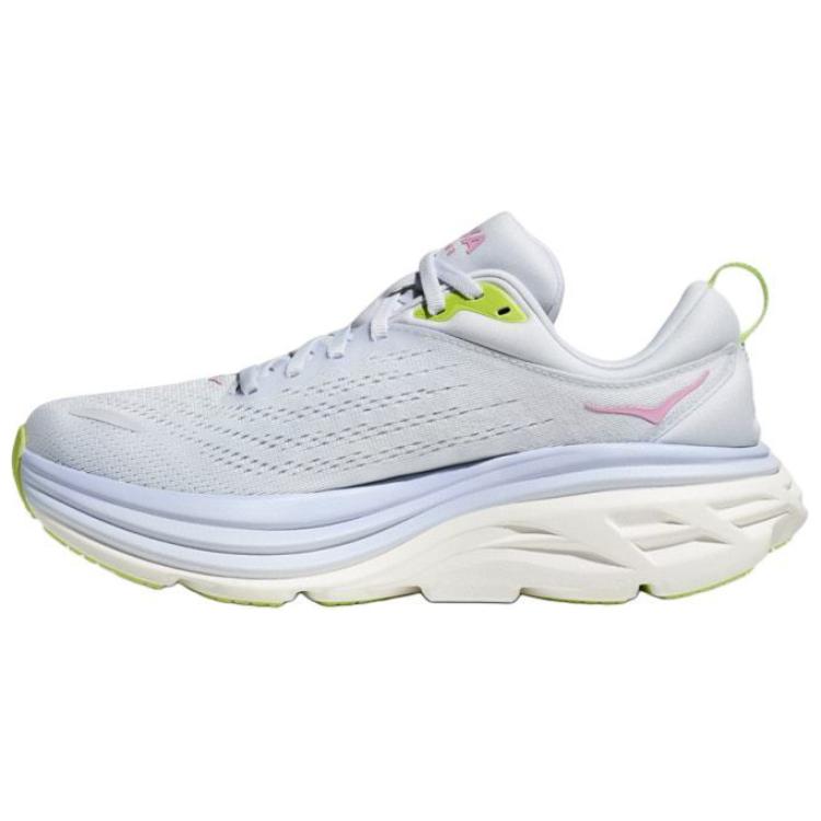 HOKA ONE ONE Bondi 8 Anti-Slip Wear-Resistant Low-Top Casual Running Shoes Women's Blue Pink