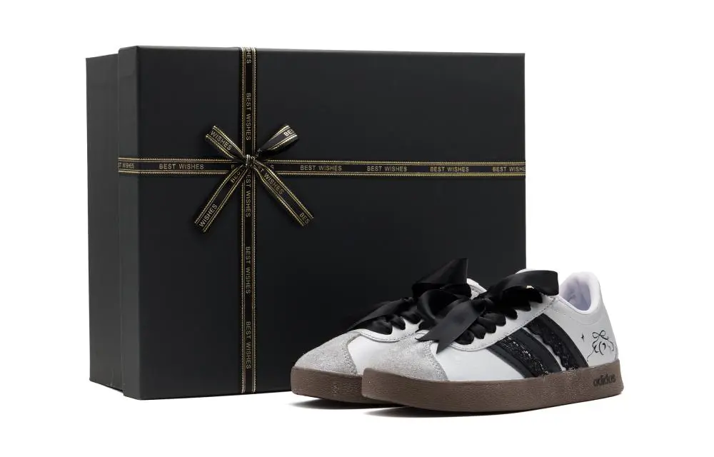 Adidas Vl Court Classic Abrasion Resistant Low top Skateboard Shoes Women's Silver Black