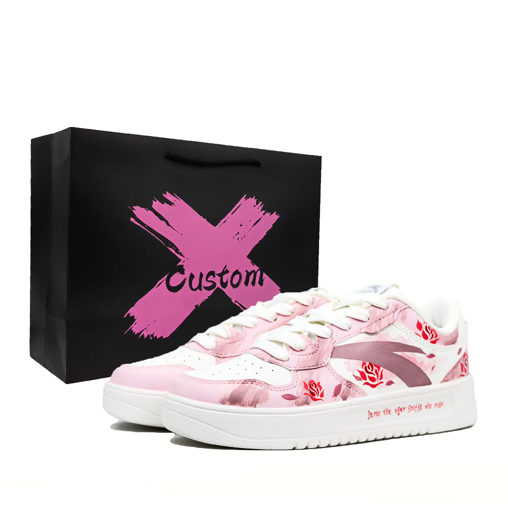 Anta Relaxed Anti Slip Wear Resistant Low Top Skateboard Shoes Women's Rose