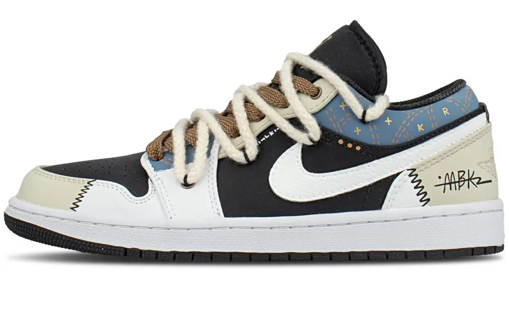 Jordan Air Jordan 1 Low Top Vintage Basketball Shoes Unisex Ecru
