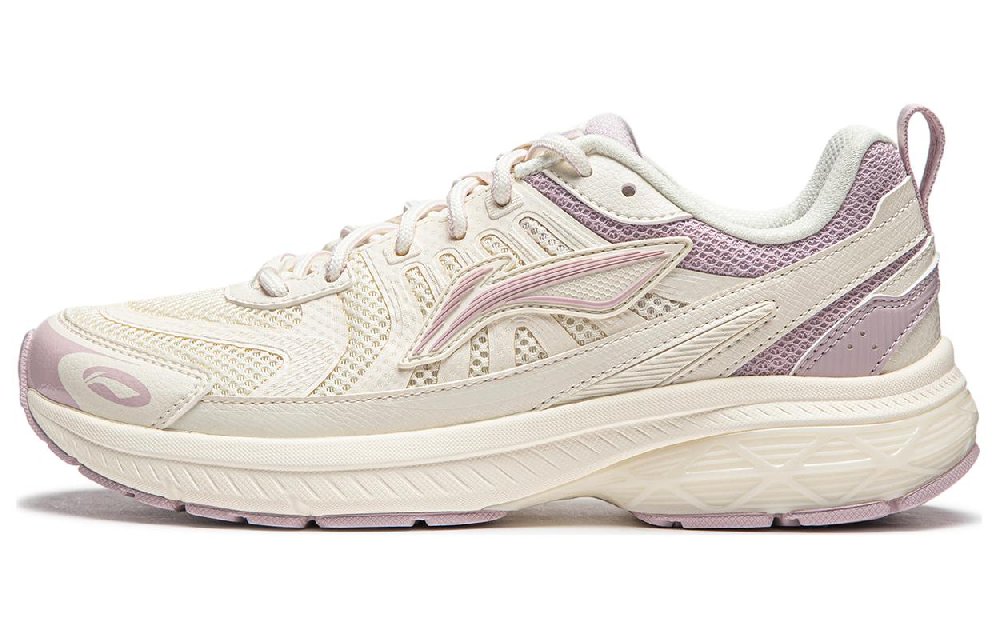 LiNing Shake 1.0 V3 Cushioning Low Top Casual Running Shoes Women's White Purple