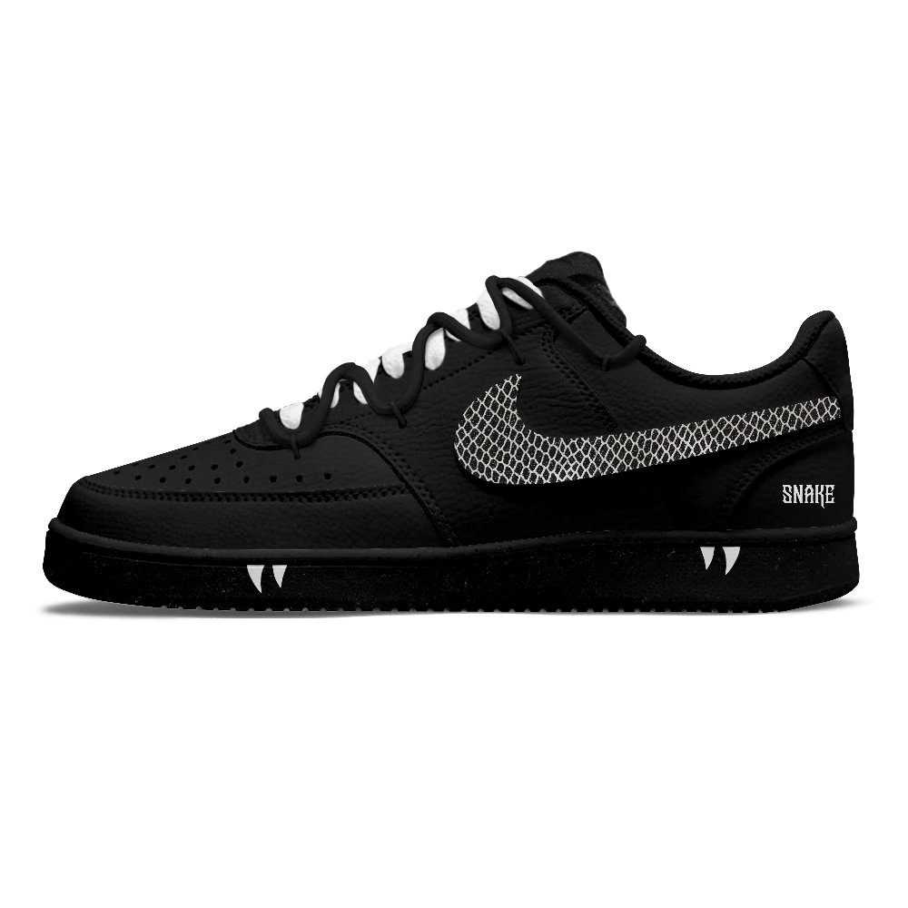 Nike Court Vision Low Skateboard Shoes Unisex Low-Top Black/White