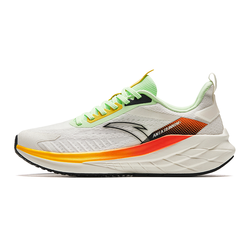 Anta Cushioning Anti-Slip Wear-Resistant Breathable Lightweight Rebound Low-Top Running Shoes Men's White Green Black