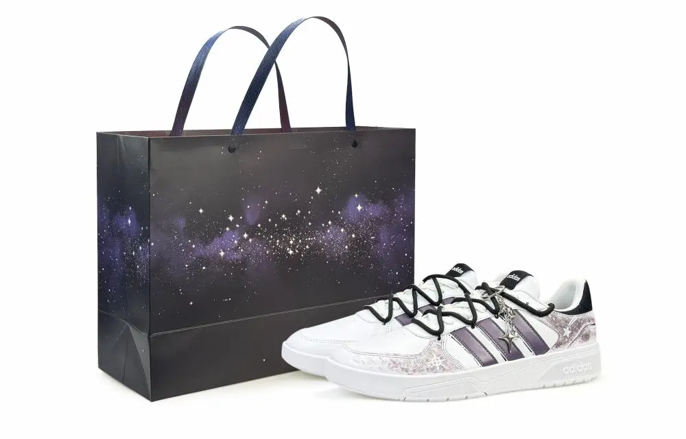 Adidas Neo Courtbeat Abrasion Resistant Low top Skateboard Shoes Men's Purple White