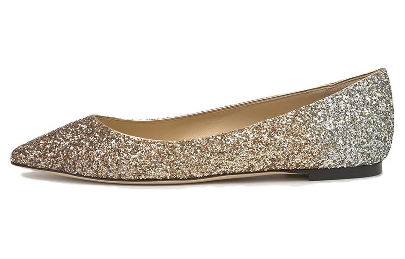 Jimmy Choo ROMY Flat Women's Casual Shoes Women's Gold