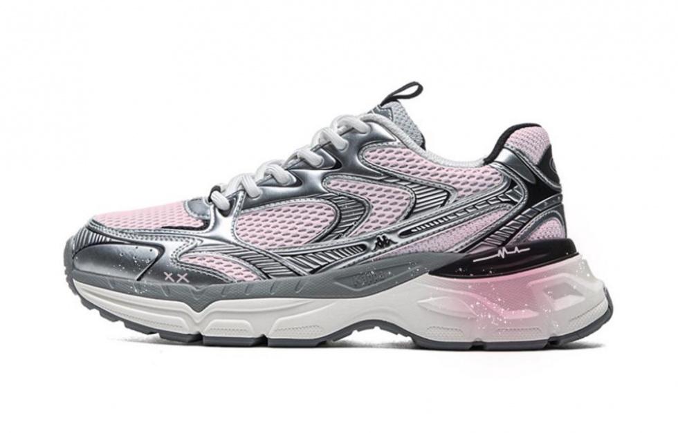Kappa Durable Breathable Lightweight Low-Top Running Shoes Unisex Silver Gray