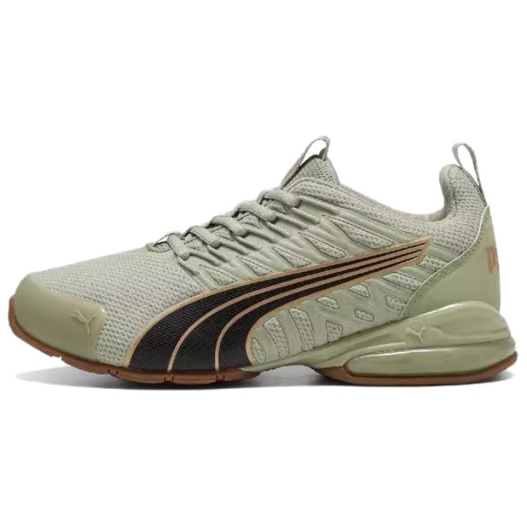 PUMA Sports Life Collection Cushioning And Breathable Low Top Running Shoes Women's Gray Green Black