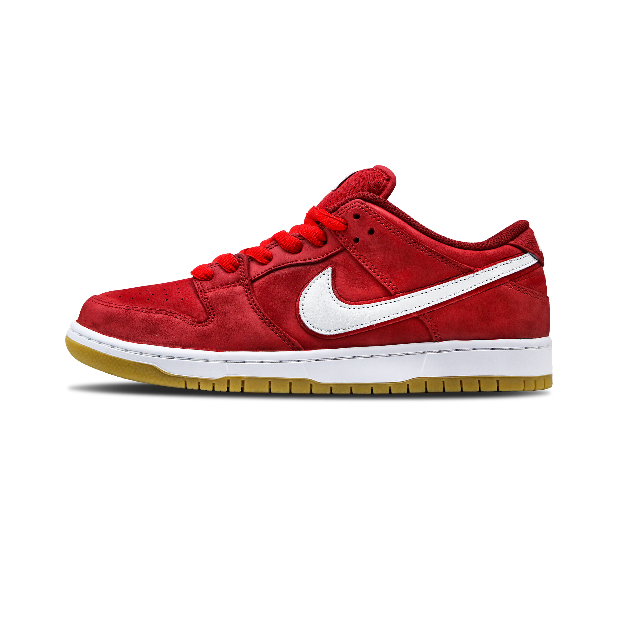 Nike Dunk SB Abrasion Resistant Low Top Skateboard Shoes Unisex White Red