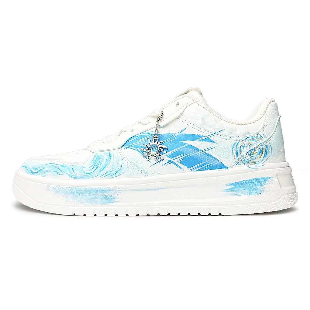 Anta Relaxed Lightweight Height Increasing Slip Resistant Low Top Skateboard Shoes Unisex Sky Blue