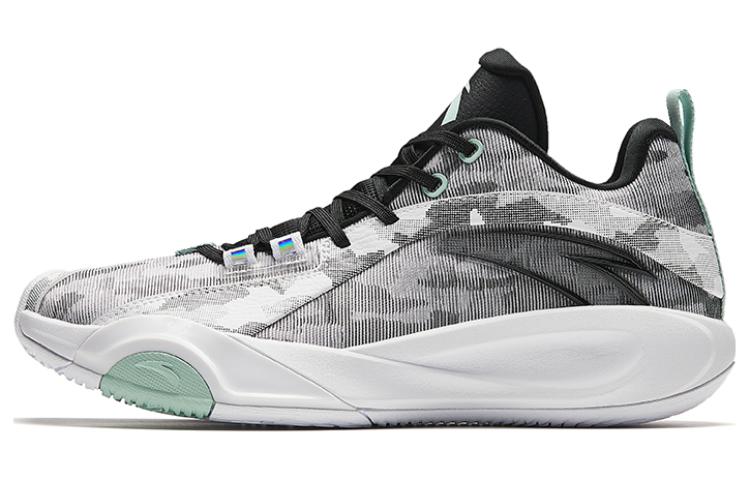 Anta Windhole 4th Generation Anti Slip Wear Resistant Low Top Ant Bounce Technology Basketball Shoes Men's Gray Black