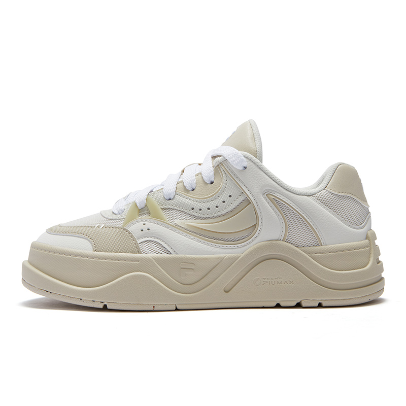 FILA FUSION 50-50 Wear-Resistant Coverage Low-Top Skateboard Shoes Women's White Jade Gray/Oat