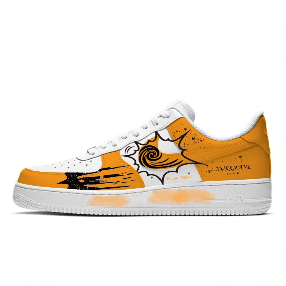 Nike Air Force 1 Abrasion Resistant Low Top Skateboard Shoes Unisex White Orange