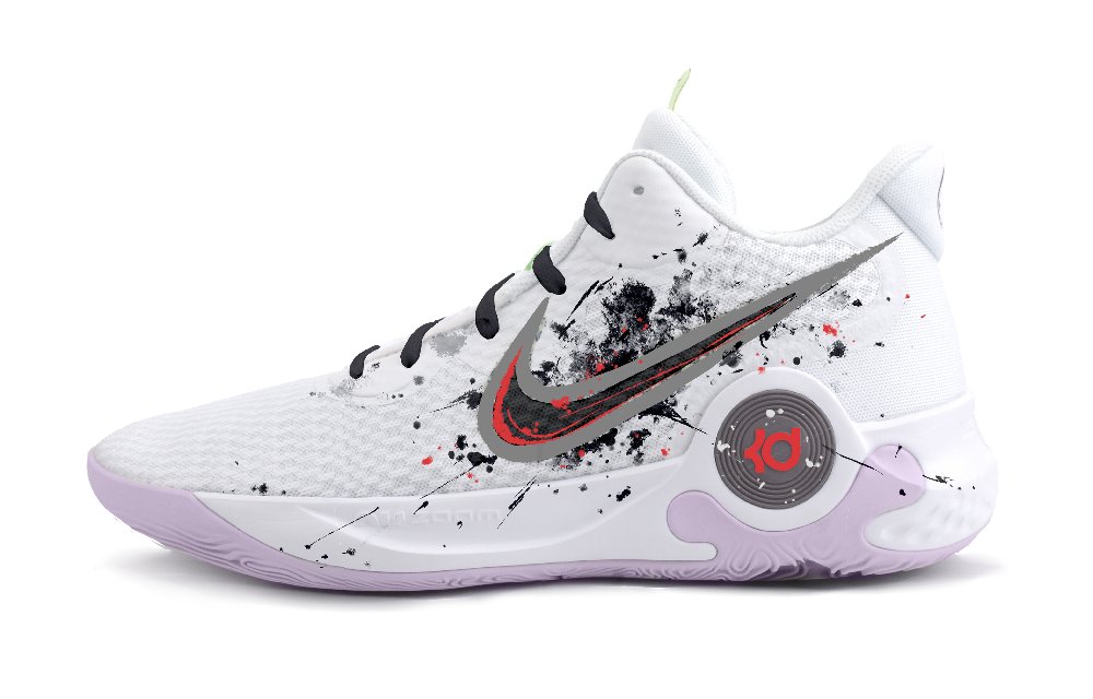 Nike KD Trey 5 IX Bloodthirsty Abyss Slip Resistant Mid Top Vintage Basketball Shoes Unisex Black White