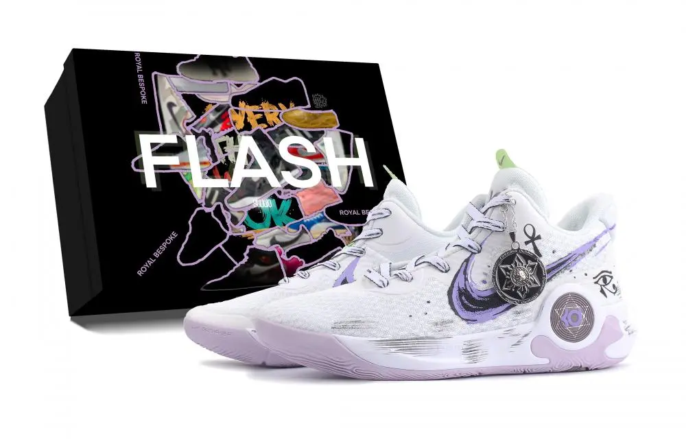 Nike KD Trey 5 IX Ahmon Box Included Abrasion Resistant Mid top Vintage Basketball Shoes Unisex Purple White