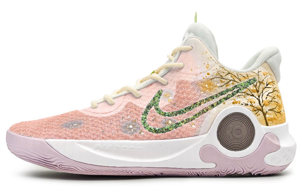 Nike Trey 5 Mid-Top Vintage Basketball Shoes Unisex Yellow Pink Gradient