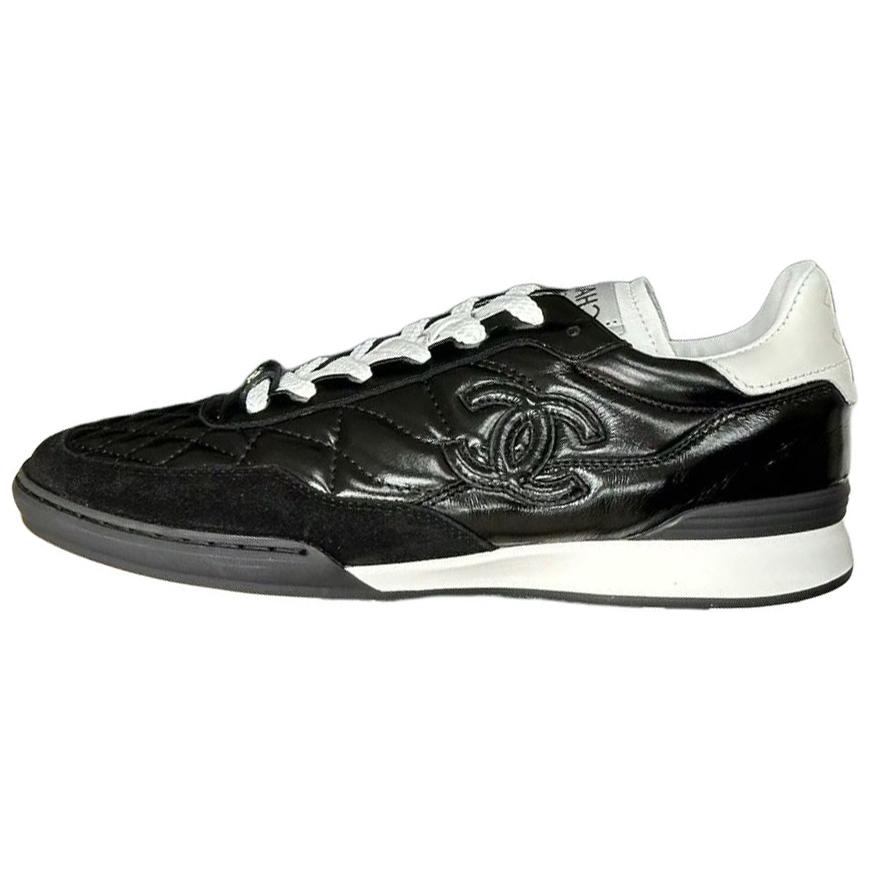 CHANEL 25S German Army Trainers Low Top Casual Shoes Women's Black