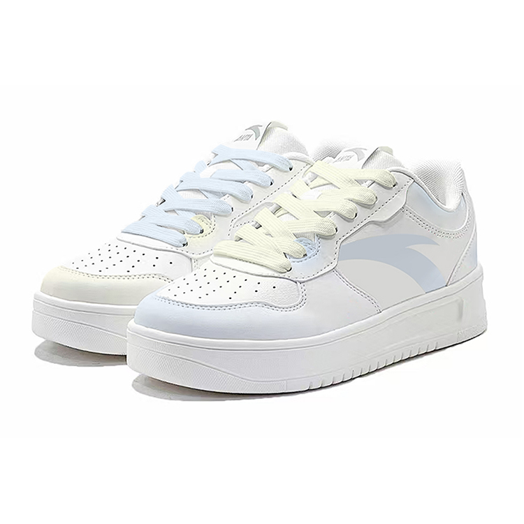 Anta Relaxed Anti Slip Wear Resistant Low Top Skateboard Shoes Unisex Blue Yellow Mismatched