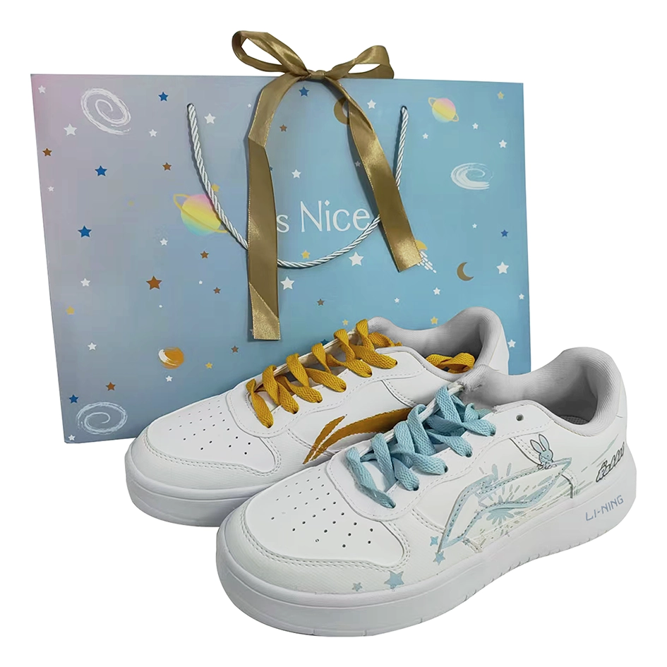 LINING Pontoon Boats Skateboard Shoes Unisex Low top White/Blue/Yellow