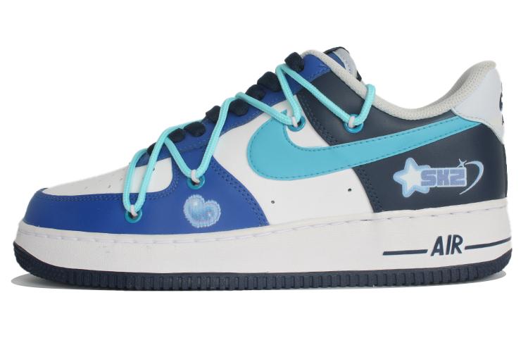 Nike Air Force 1 Anti-Slip Wear-Resistant Low-Top Skateboard Shoes Men's Blue White