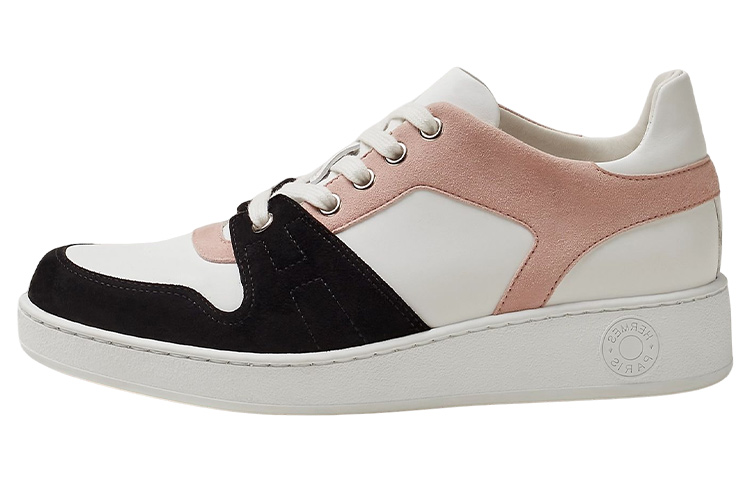 HERMES Low-Top Stylish Skateboarding Shoes Women's White Pink Black