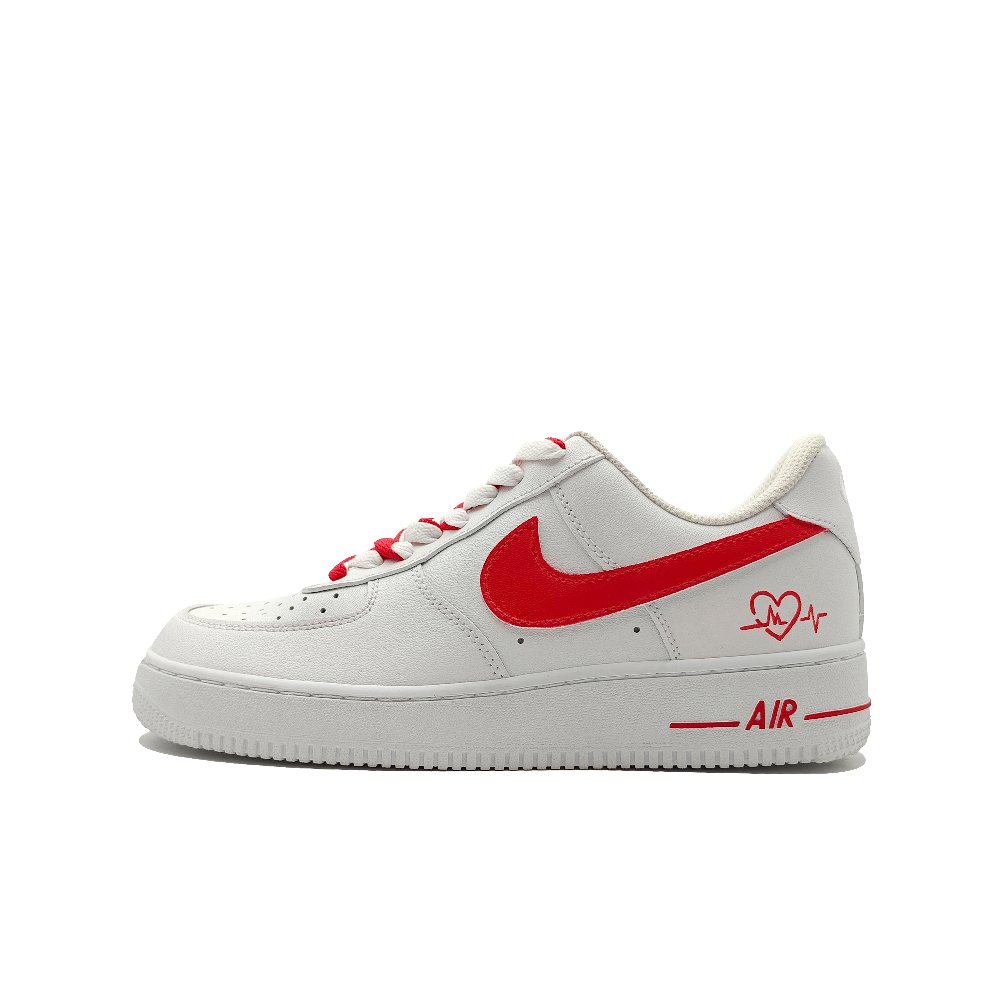 Nike Air Force 1 CNY Collection Heart To Heart Wear-Resistant Height Increasing Low-Top Skateboard Shoes Unisex Red
