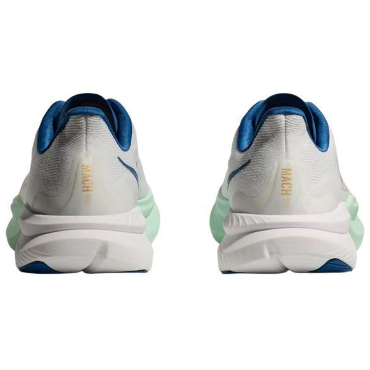 HOKA ONE ONE MACH 6 Abrasion Resistant, Breathable, Lightweight Low Top Training Shoes Men's White Loose Fit