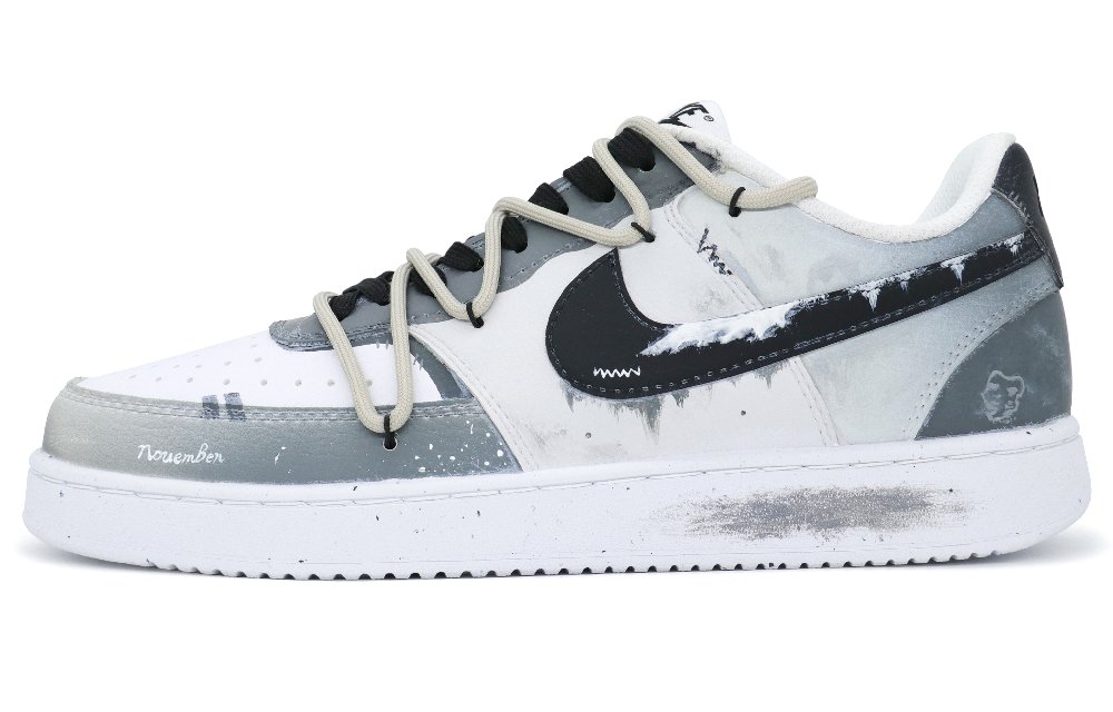Nike Court Vision 1 Slip Resistant, Abrasion Resistant, Lightweight, Breathable Low Top Skateboard Shoes Men's Gray