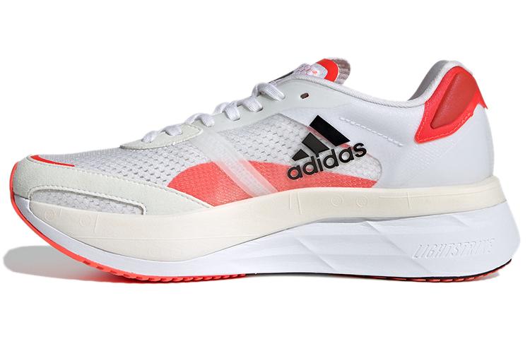 Adidas Adizero Boston 10 White Black Solar Red Women's