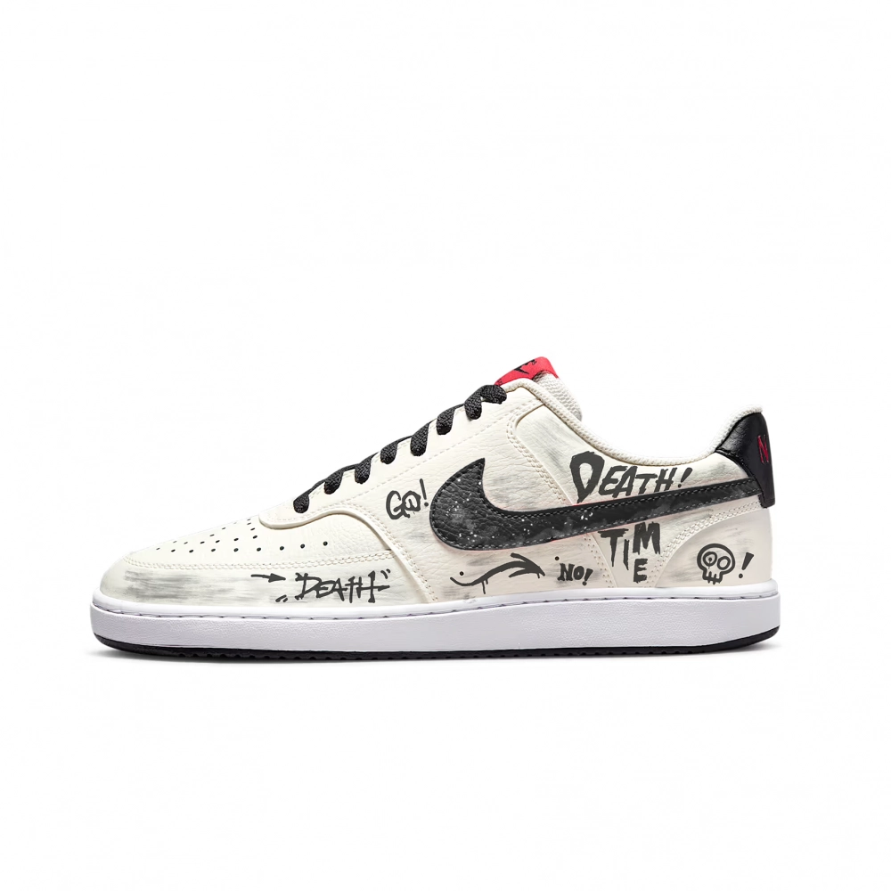 Nike Court Vision 1 Abrasion Resistant Low Top Skateboard Shoes Unisex Black White