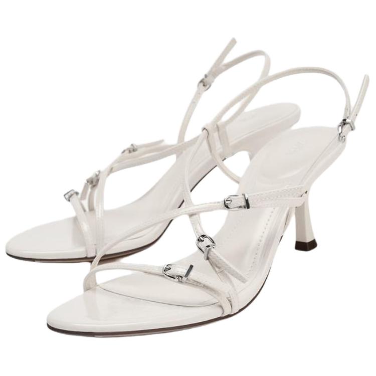 ZARA One Strap Sandals 7cm Women's White купить в интернет-магазине Yoocart с быстрой доставкой по России.