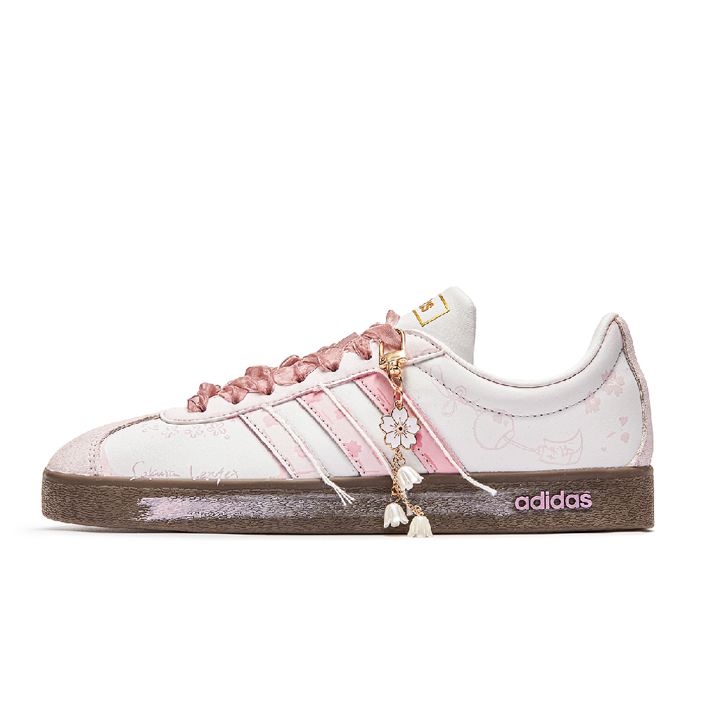 Adidas Neo VL Court 2.0 Lifestyle Bellflower Anti Slip Wear Resistant Low Top Skateboard Shoes Unisex Pink
