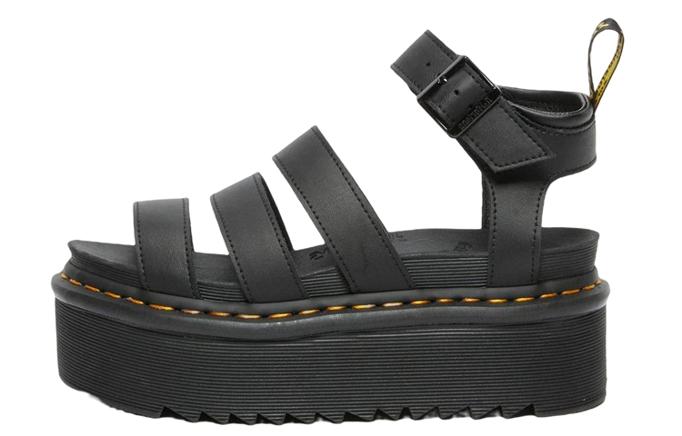 Dr. Martens Women's Blaire Hydro Leather Platform Strap Sandal 'Black' Women's