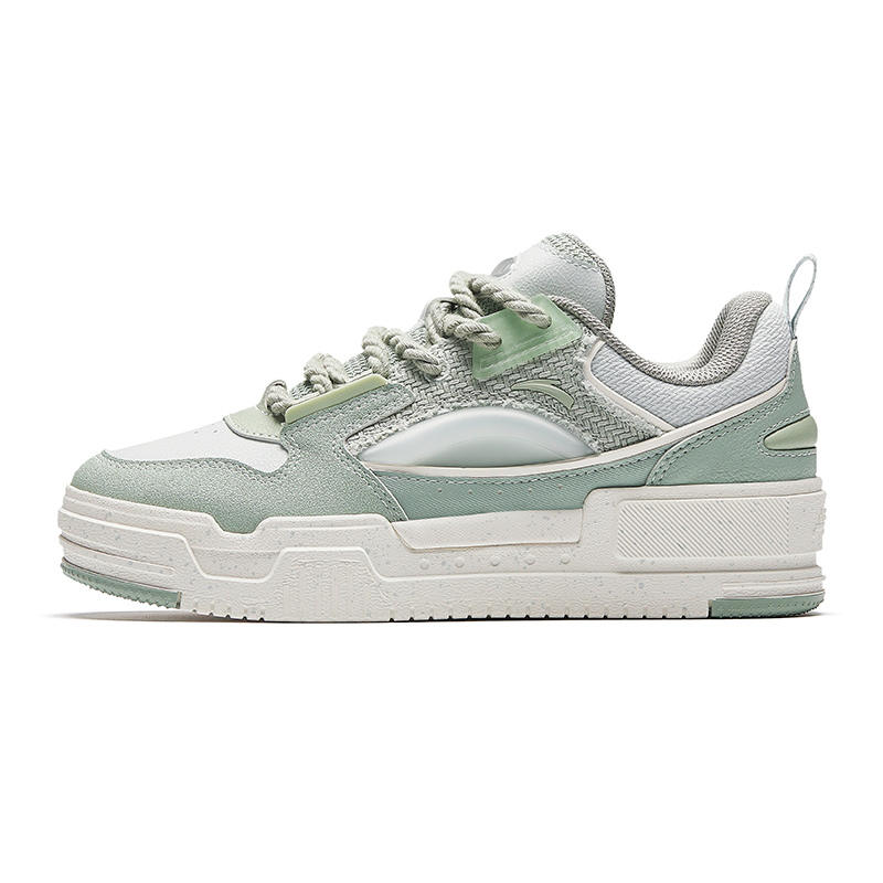 Anta Life Collection Cushioning Wear-Resistant Low-Top Skateboard Shoes Women's Gray Green
