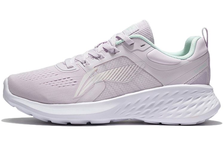 LiNing Shock Absorbers Slip Resistant Abrasion Resistant Low top Running Shoes Women's Ice Pink