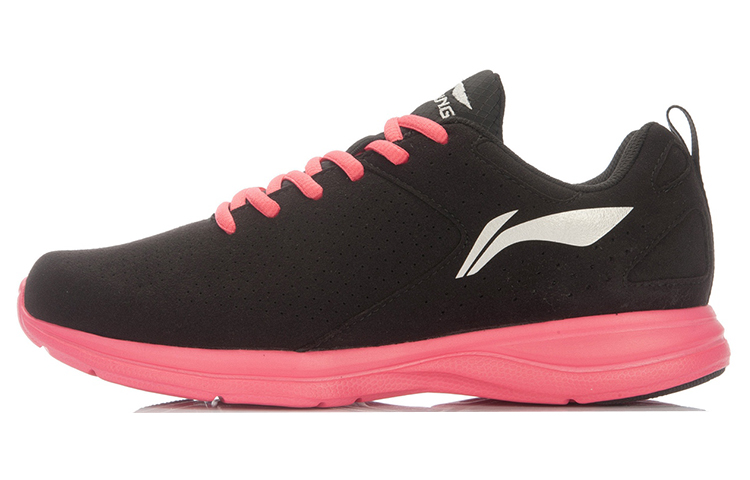 LiNing Shock Absorbing, Non Slip, Wear Resistant, Breathable And Lightweight Low Top Running Shoes Women's Black Red