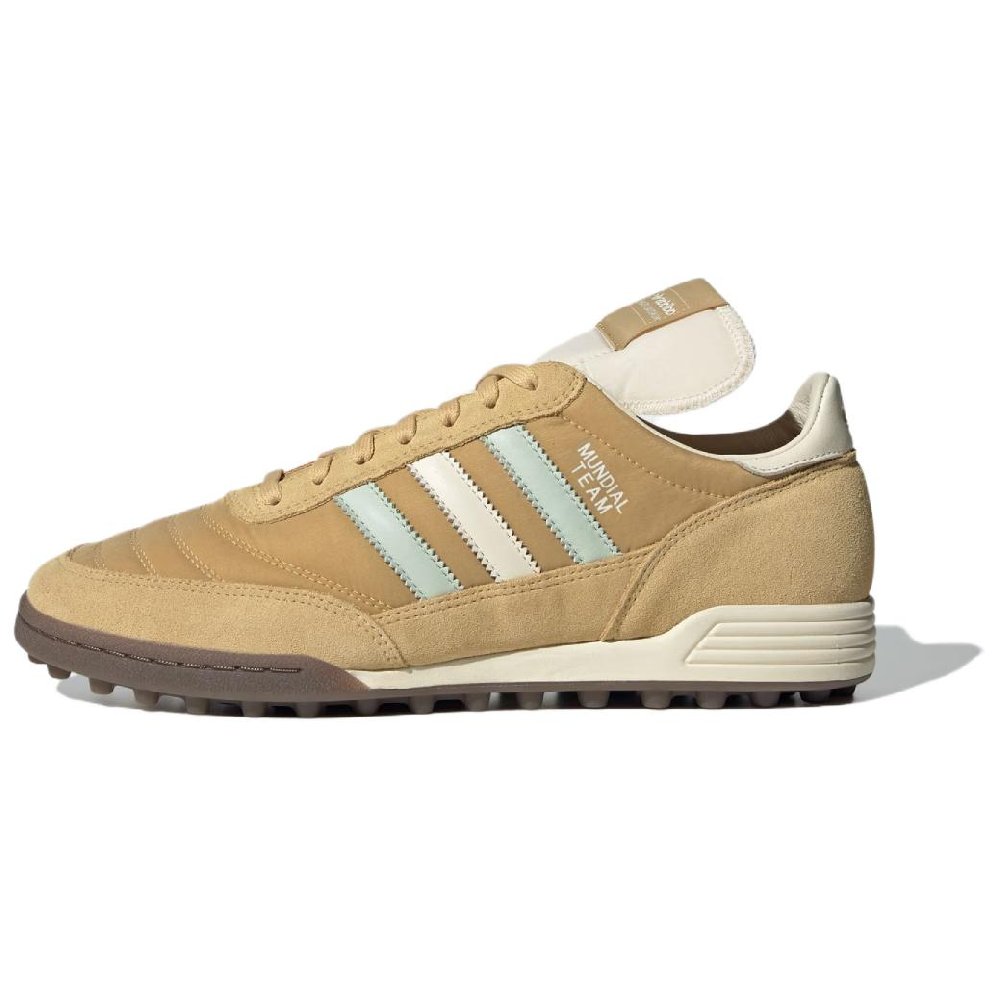 Adidas Originals Mundial Team Abrasion Resistant Soccer Shoes Unisex Light Brown