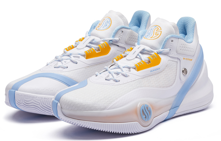361° AG3 Aaron Gordon 3 Cushioned Slip-Resistant Mid-Top Performance Basketball Shoes Men's White Blue
