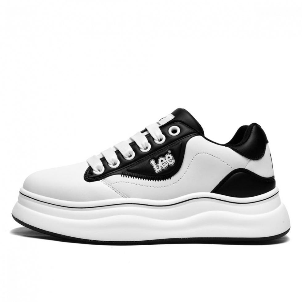 Lee Versatile Trendy, White Sneakers, Classic Fashion Commute Low Top Height Increasing Skateboard Shoes Men's